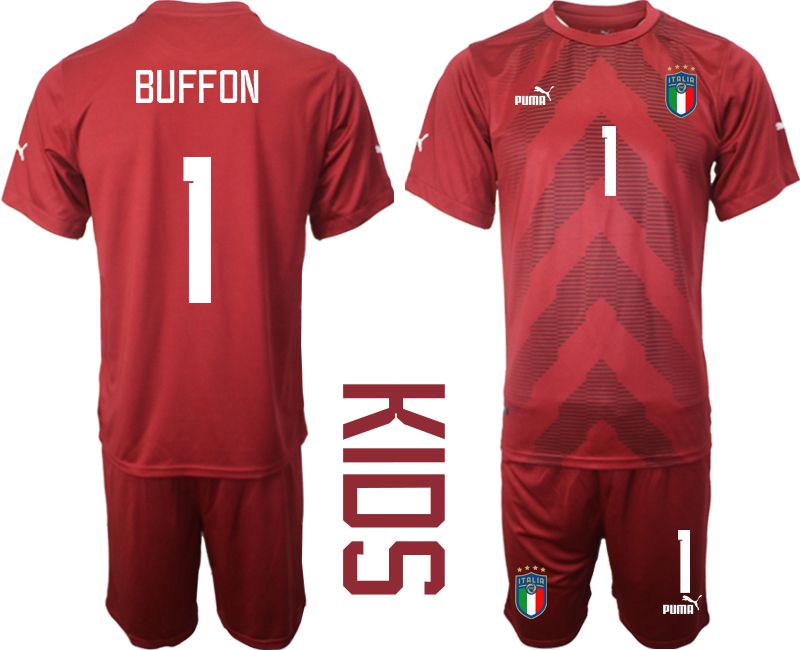 Youth 2022 World Cup National Team Italy red goalkeeper #1 Soccer Jersey